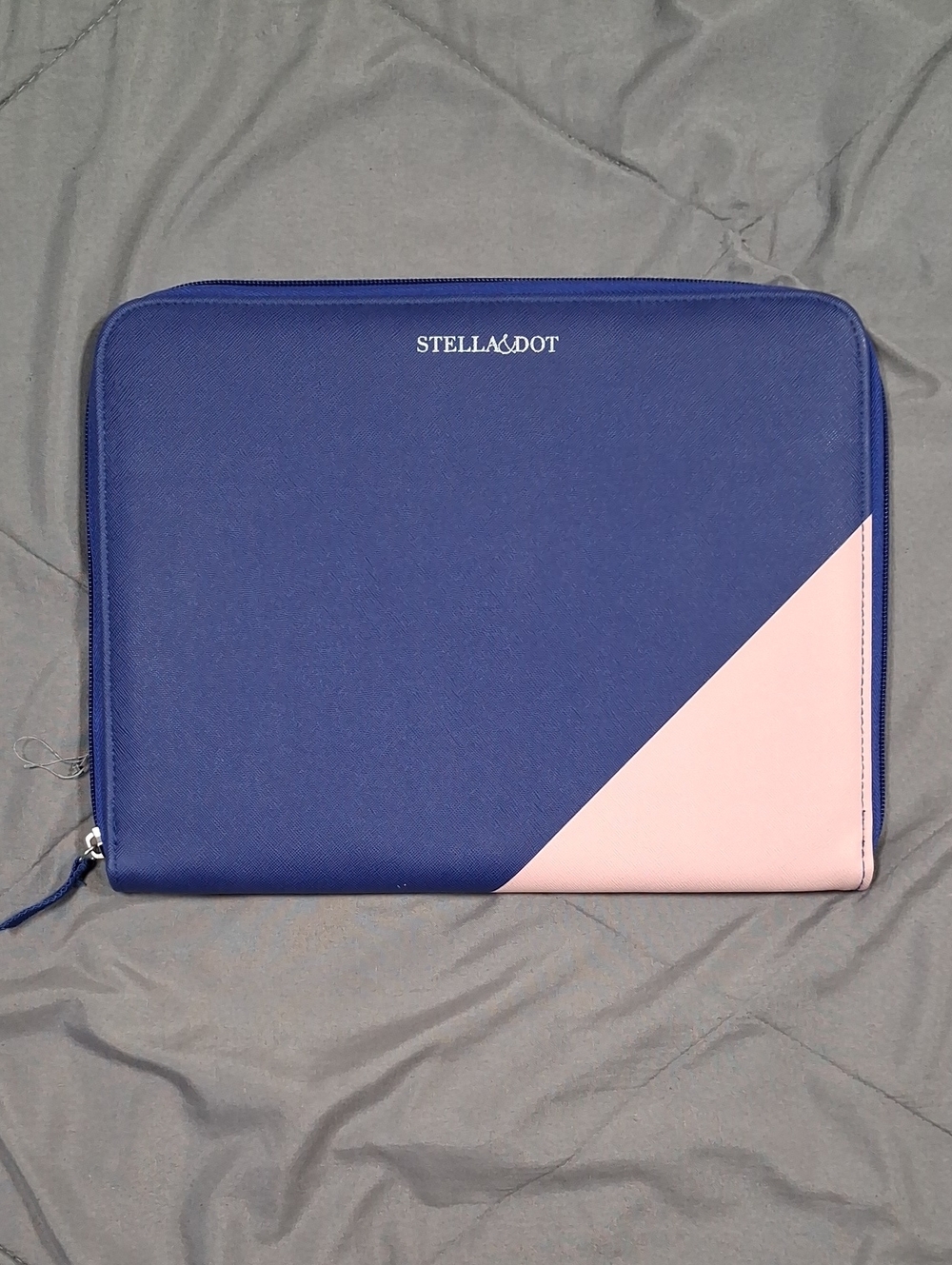 Stella & Dot Blue/ Light Pink Zip Jewelry Organizer